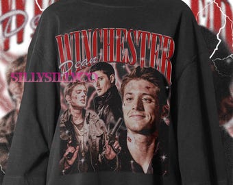 Maglietta DEAN WINCHESTER, maglietta Supernatural Dean Winchester, maglione Dean Winchester Supernatural, felpa retrò dell'attore Jensen Ackles, Dean