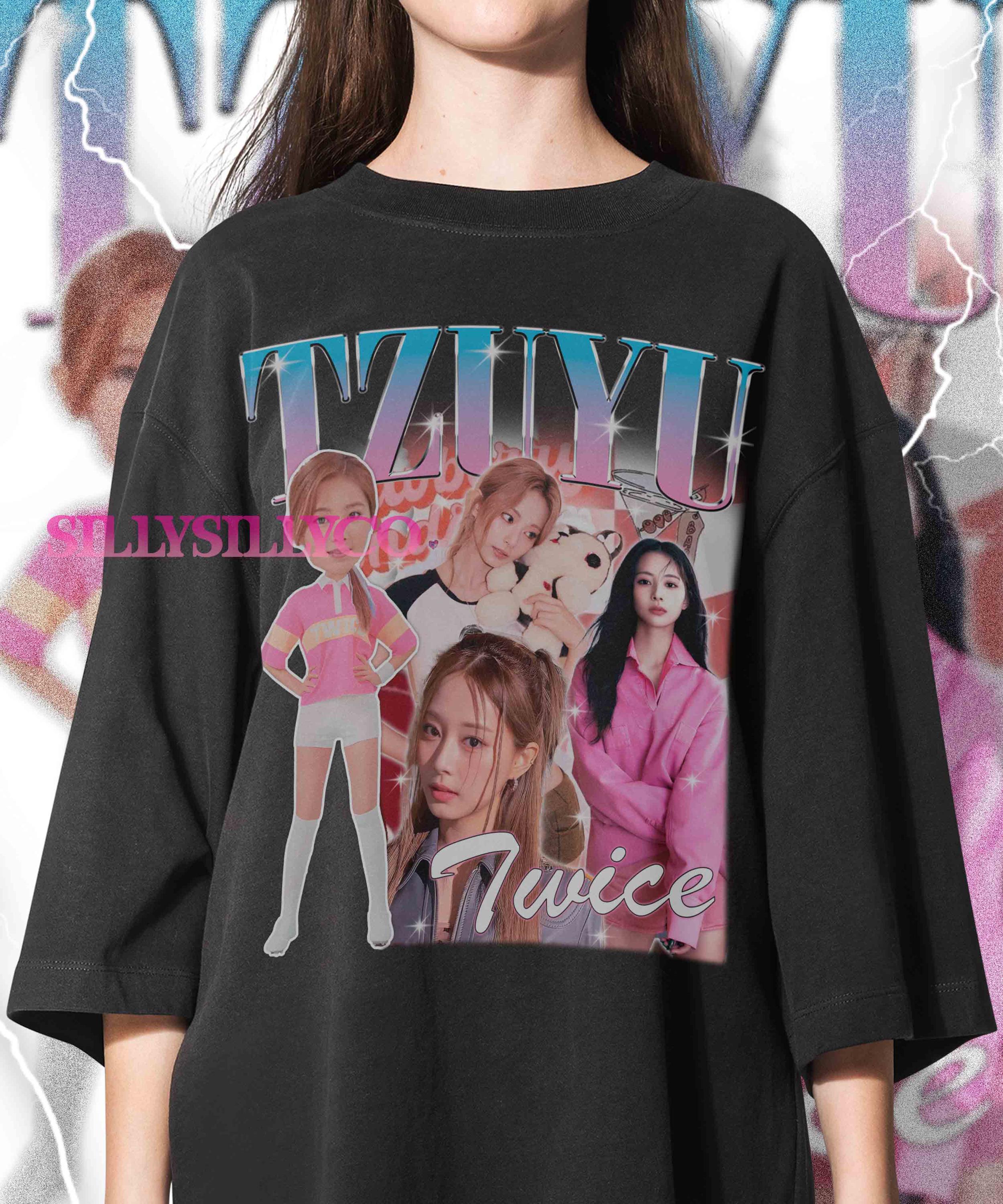 TWICE TZUYU abouTZU ロゴ　Tシャツ　ツウィ　グッズ　Lサイズ TZUYU LOGO T-SHIRT - abouTZU - JYP SHOP