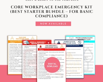 Core Workplace Emergency Kit Guide | Compliance Starter Bundle | Printable Safety Manual | Digital Download | Emergency & Evacuation Plan