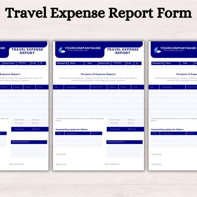 Travel Expense Report Form: Editable Business Trip Template (PDF, Word ...