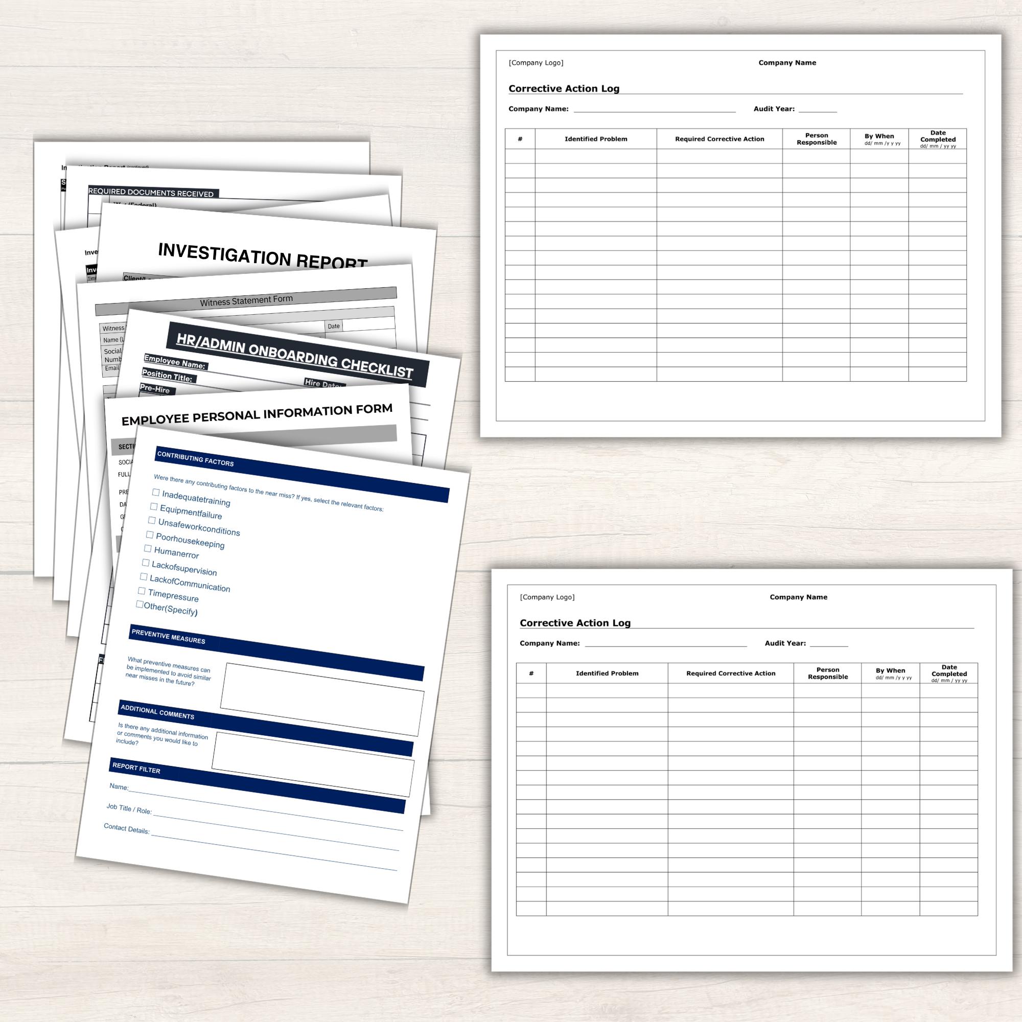 Workplace Incident Report Pack | Safety Compliance Forms for Office ...