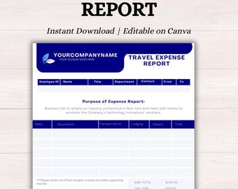 Travel Expense Report Form: Editable Business Trip Template (PDF, Word, Excel)