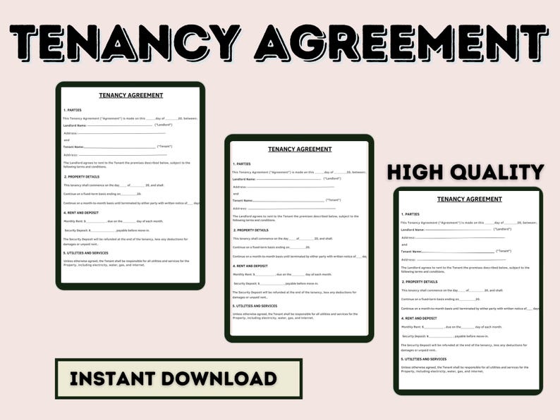 Tenancy Agreement Template | Rental Contract PDF | Landlord & Tenant ...