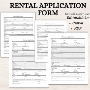 Editable Rental Application Form | Tenant Screening Template | Landlord Tool | Digital Download PDF