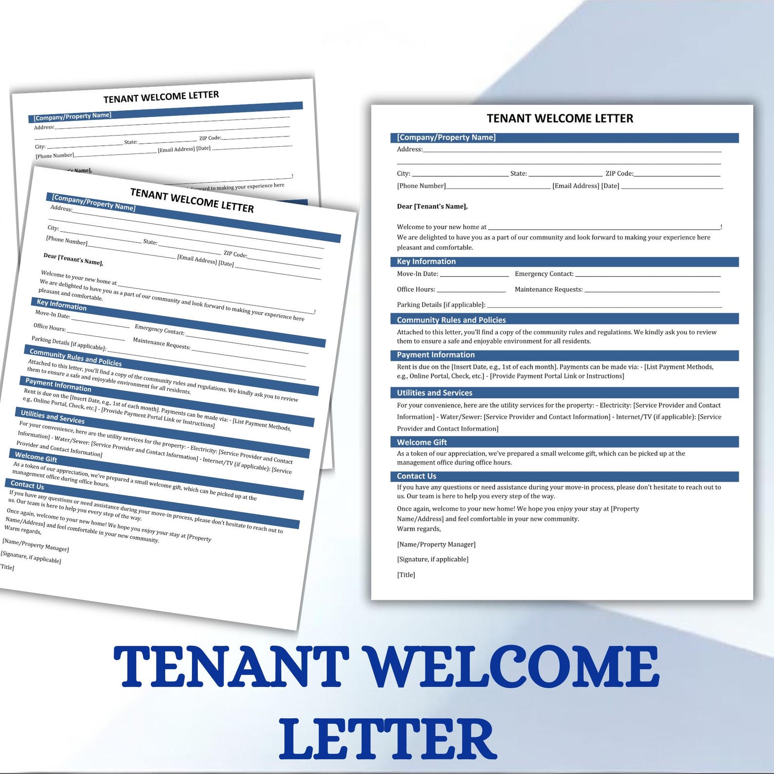 Tenant Letter Editable Template for Property Managers and