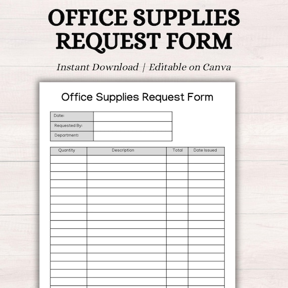 OS・OFFICE専用出品注文フォーム Office Supplies Request Form | Editable Office Request Form