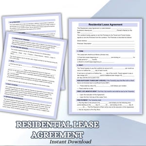 Residential Lease Agreement - Comprehensive and Editable Template for Landlords and Tenants