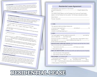 Residential Lease Agreement - Comprehensive and Editable Template for Landlords and Tenants