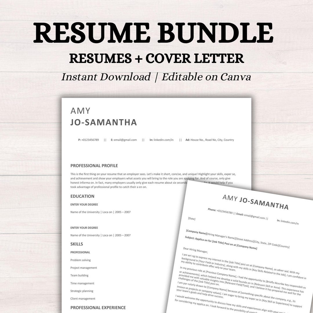 Professional Resume Template Bundle – Modern & Ats-friendly Design ...