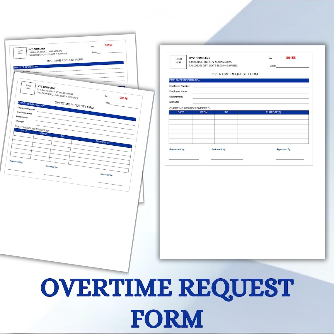 Overtime Form.pdf Overtime Request Form - Printable Template for Workplace Management - Etsy
