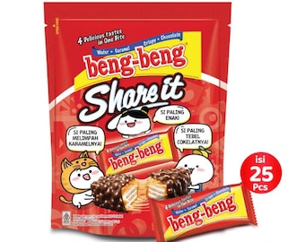 Oblea de chocolate Bengbeng, Bengbeng Share It, 25 piezas por bolsa