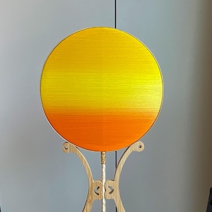 Luxury handmade &quot;Sunset Glow&quot; silk fan woven from 100% pure mulberry silk  an ideal gift and piece of home decor