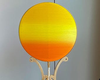 Handmade Sunset Glow Silk Fan: Wearable Twilight Art