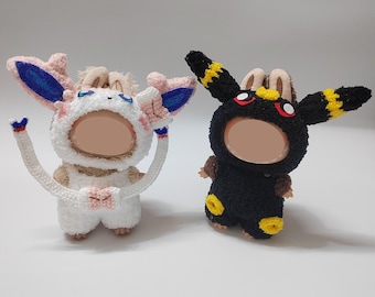 Handmade Crochet Eevee Labubu Outfit，Pokémon Cosplay Costume