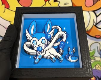 Azure-Tide Handmade 3D Paper Art Shadow Box - Mythical Mystic Spirit Anime Wall Decor