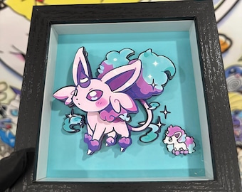 Dream-Mist Handmade 3D Paper Art Shadow Box - Mythical Unicorn Spirit Anime Wall Decor