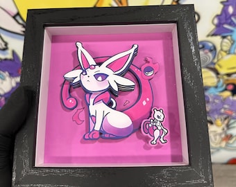 Aether-Sun Handmade 3D Paper Art Shadow Box - Mythical Psychic Spirit Anime Wall Decor