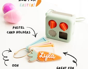 Easter Yoto Card Holder Bundle | Name Tag + Keychain | Personalized Easter Basket Gift | Easter Gift for Toddlers