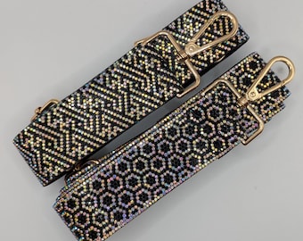 Black and Silver Rhinestone Purse Straps