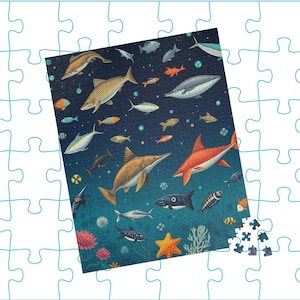 Jigsaw Puzzle, Marine Animals 110, 252, 520, or 1014  Pcs, Fish Shells Whales Puzzles