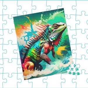 Colorful Iguana Jigsaw Puzzle, 110 252 520 1014 Pieces