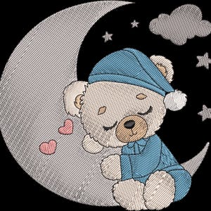 Teddy Bear Embroidery Design Bundle: Baby Animal Pattern, 9 Sizes (Digital Download)