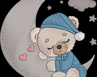 4 Teddy Bear Embroidery Design Bundle, Baby Animal Pattern, 9 Sizes (Digital Download)