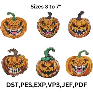 Pumpkin Embroidery Design, Smile Pumpkin Machine Embroidery Files, Fall Pumpkin Embroidery Design, Halloween Embroidery, 4 sizes
