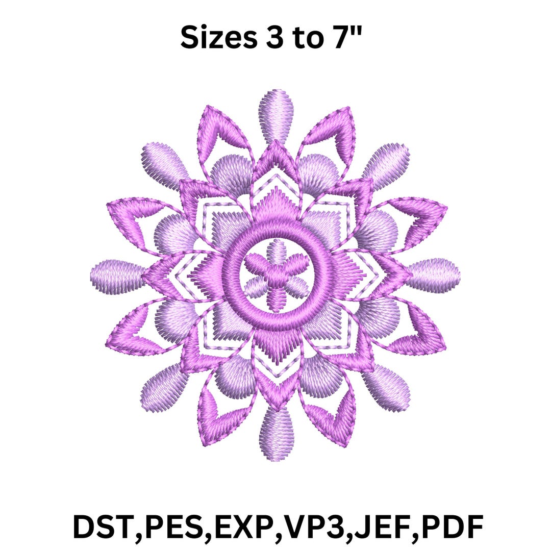 Mini Flower Machine Embroidery Design, Floral Applique (3-7 Inch ...