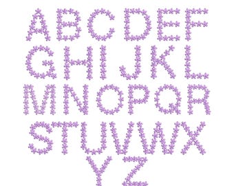 BX Floral Alphabet Embroidery Design, Font Capital Letters, 6 Sizes (Digital Download)
