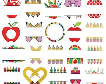 School Icons Embroidery Designs Bundle, Back To School Machine File (Digital Download)