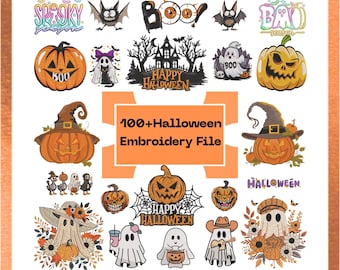 100+ Halloween Embroidery Design, Machine Embroidery Files (Instant Download, 11 Sizes)