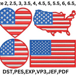 American Flag Embroidery Design: USA Patriotic Pattern (11 Sizes) (Digital Download)