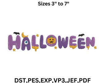 Motif de broderie Halloween, fichier de broderie machine, DST, PES, JEF, VP3, EXP, 9 tailles, téléchargement instantané