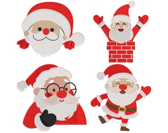 Santa Christmas Embroidery Design: 9 Sizes (Instant Download)