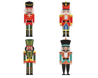 4 Nut Cracker Embroidery Design, Machine Embroidery File, 9 Sizes, Instant Download