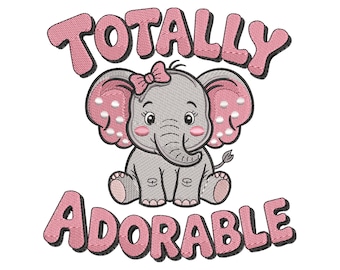 Elephant Machine Embroidery Design, Kids Animal, Machine Embroidery File, Dst Pes Jef vp3 Exp,  9 Sizes, Instant Download