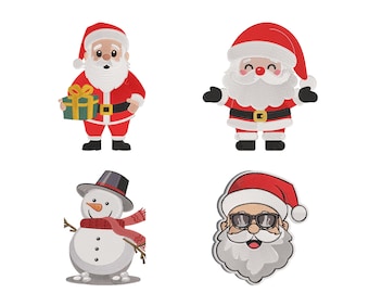 Santa Christmas Embroidery Designs, Machine Embroidery File, Dst Pes Jef vp3 Exp,  9 Sizes, Instant Download