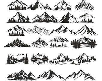 23 Mini Mountain Embroidery Bundle, Machine Embroidery Design, (9 Sizes, Digital Download)