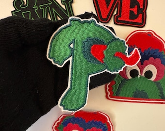 Philadelphia Phillies Phanatic “P” (1pc) custom embroidery iron on,sew on patch, for hats,shirts,jackets,bags