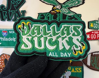 Philadelphia Eagles Motto Dallas Cowboys Custom Patch (1PC) size “5“ Iron On or Sew On patch, gifts for him, shirts, hoodie, pants, hats