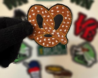 Custom Pretzel Patch, Philadelphia special, 3” (1Pc) iron on patch