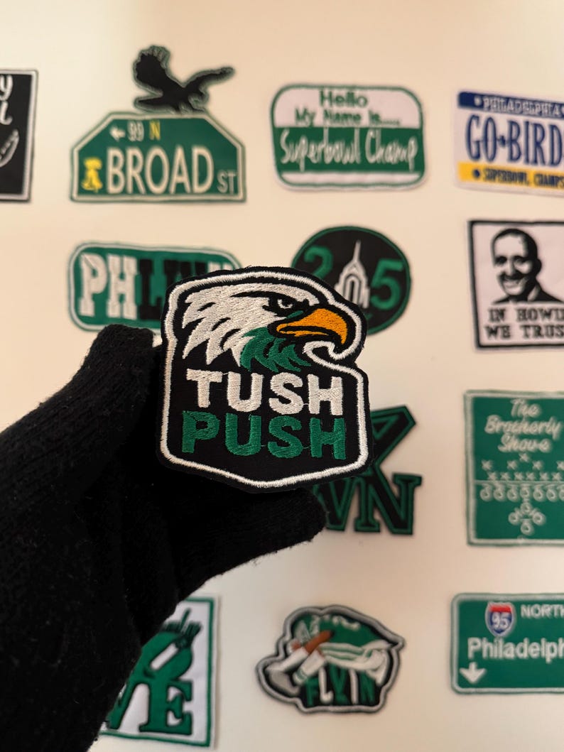 Custom Philadelphia Eagles Patches, Eagles Nation, Bird Gang Embroidery for shirts, jackets, hoodies and apparel image 4
