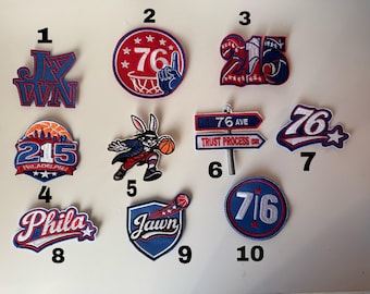 Custom Philadelphia Original Sixers Nation Embroidery Patches,Iron On,Sew On  embroidery patches, 76ers patches for hats,shirts,jackets
