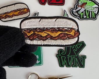 Philadelphia Cheesesteak Iron On, Sew on Patch (1PC) , iconic Philly staple, for hats,shirts,jackets,sweatshirts,socks