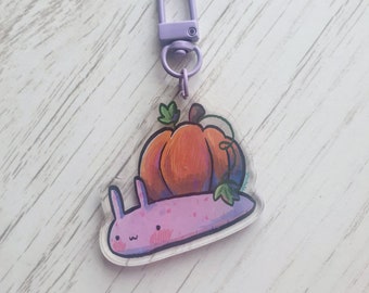 Pumpkin Snail Acrylic Keyring