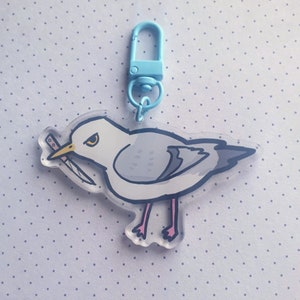 Stabby Seagull Acrylic Keyring image 2