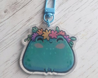 Frog in a flower crown Acrylic keyring