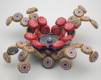 Bottle Cap Sculpture, recycled material art, metal sculpture **FREE SHIPPING**