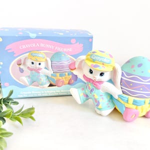 Vintage Crayola Hallmark Bunny with Egg in Cart - Binney & Smith Easter Collectible